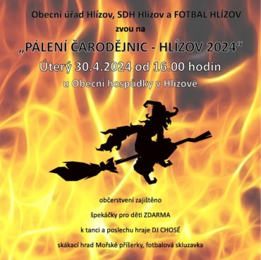 Pálení čarodějnic - Hlízov 2024