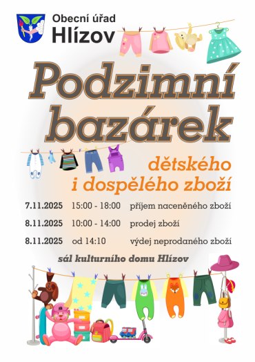 Podzimní bazárek dětského i dospělého zboží