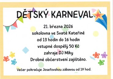 Dětský karneval ve Svaté Kateřině